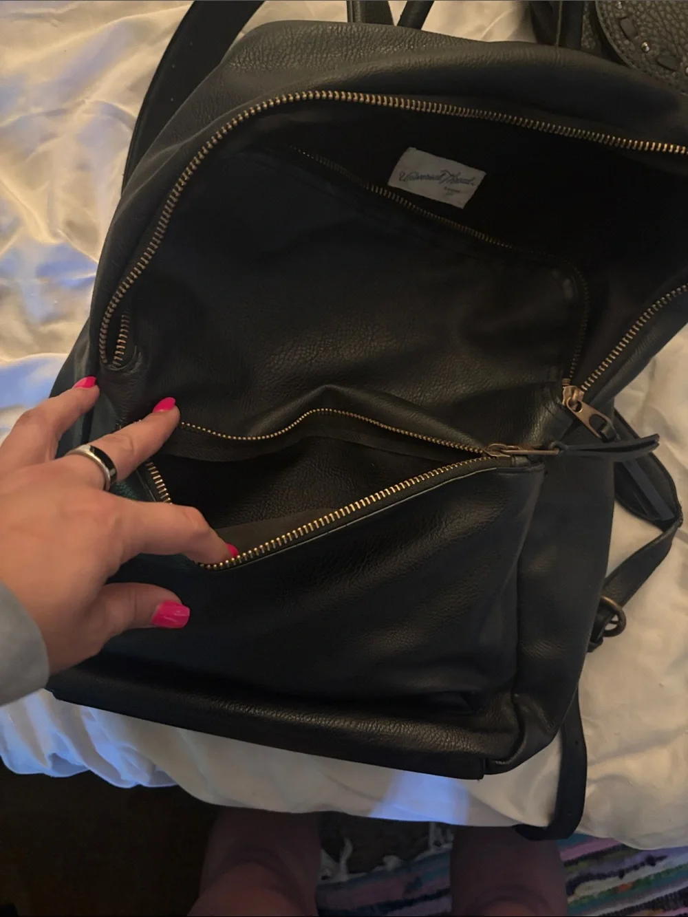 Black Leather Backpack